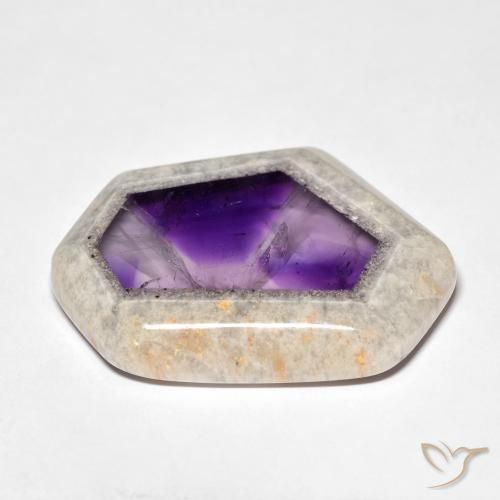 Fatia de geodo de ametista Multicolorido Natural 57.02ct, Chique, Transparente