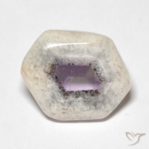 Fatia de geodo de ametista multicolorido natural 8,08ct, forma extravagante, transparente