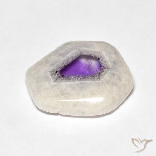 Fatia de geodo de ametista Multicolorido Natural 8.01ct, Chique, Transparente