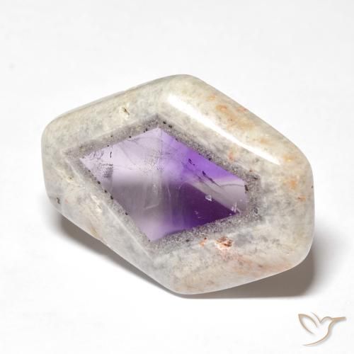 Fatia de geodo de ametista multicolorido natural 31,11ct, forma extravagante, transparente