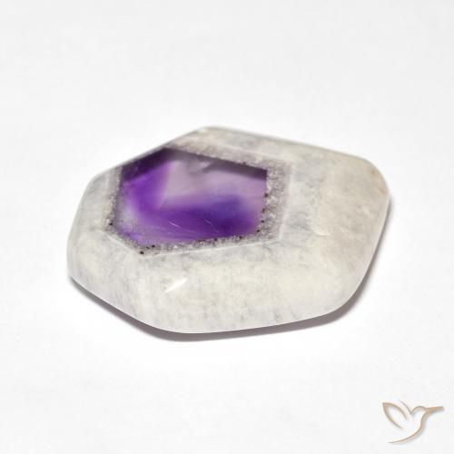 Fatia de geodo de ametista Multicolorido Natural 28.71ct, Chique, Transparente