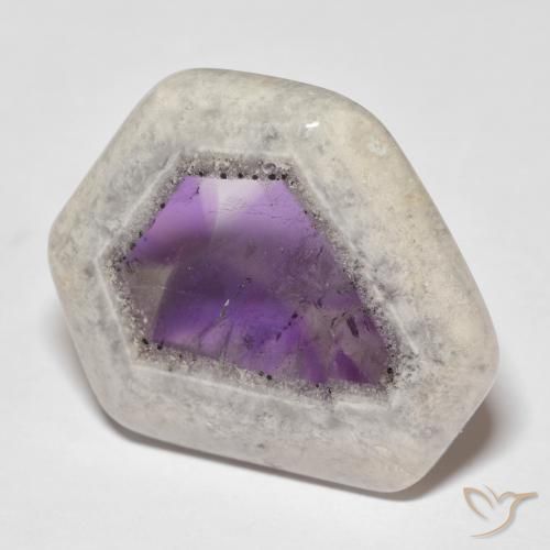 Fatia de geodo de ametista multicolorido natural 29,35ct, forma extravagante, transparente