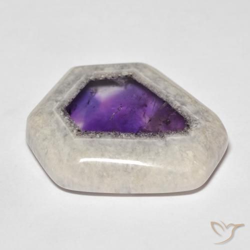 Fatia de geodo de ametista multicolorido natural 29,35ct, forma extravagante, transparente