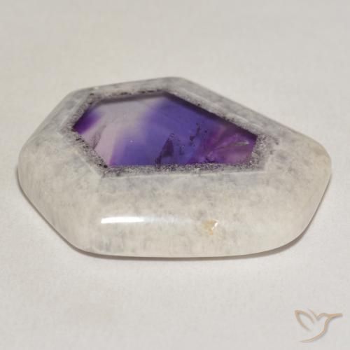 Fatia de geodo de ametista Multicolorido Natural 29.19ct, Chique, Transparente