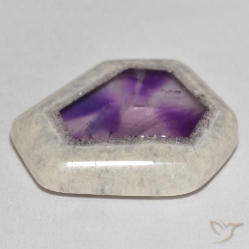 Fatia de geodo de ametista Multicolorido Natural 37.31ct, Chique, Transparente