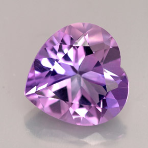Ametista violeta natural 3,90ct, formato de coração, VVS