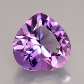 Ametista violeta natural 3,90ct, formato de coração, VVS
