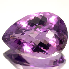 Ametista violeta natural 14,09ct, formato de pêra, VVS