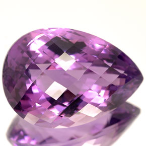 Ametista violeta natural 14,09ct, formato de pêra, VVS