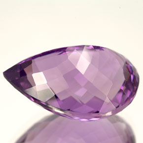 Ametista violeta natural 14,09ct, formato de pêra, VVS