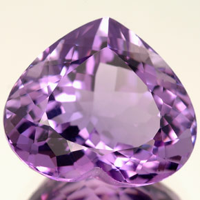 Ametista violeta natural 12,13ct, formato de coração, VVS