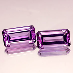 Pedras preciosas de ametista violeta natural de  ct, corte esmeralda, IF