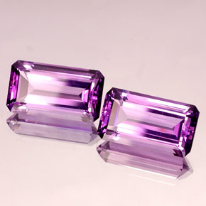 Pedras preciosas de ametista violeta natural de  ct, corte esmeralda, IF