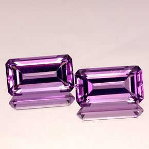 Pedras preciosas de ametista violeta natural de  ct, corte esmeralda, IF