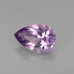 Ametista violeta natural 1,24ct, formato de pêra, VS