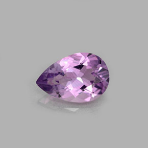 Ametista violeta natural 1,13ct, formato de pêra, VS