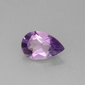 Ametista violeta natural 1,04ct, formato de pêra, VS