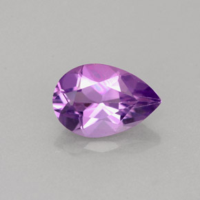 Ametista violeta natural 1,14ct, formato de pêra, VS