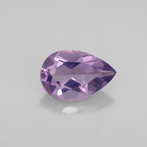 Ametista violeta natural 1,08ct, formato de pêra, VS