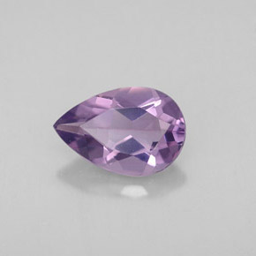 Ametista violeta natural 1,08ct, formato de pêra, VS