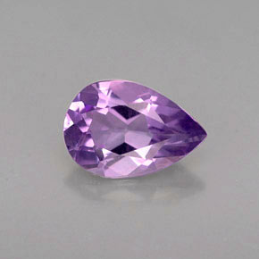 Ametista violeta natural 1,05ct, formato de pêra, VS