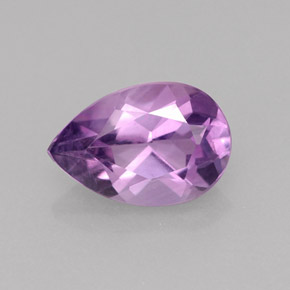 Ametista violeta natural 1,18ct, formato de pêra, VS