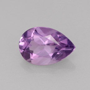 Ametista violeta natural 1,18ct, formato de pêra, VS