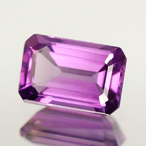 Ametista violeta natural 0,50ct, corte esmeralda, VVS-VS