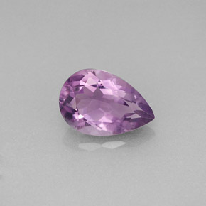Ametista violeta natural 1,14ct, formato de pêra, VS