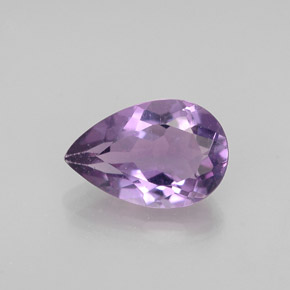 Ametista violeta natural 1,08ct, formato de pêra, VS