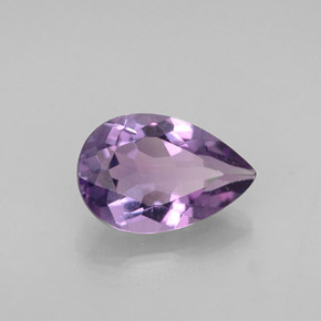 Ametista violeta natural 1,08ct, formato de pêra, VS