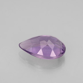 Ametista violeta natural 1,08ct, formato de pêra, VS