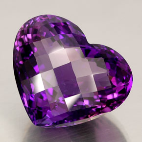 Ametista violeta natural 42,81ct, formato de coração, IF