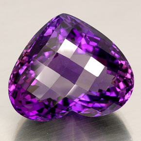 Ametista violeta natural 42,81ct, formato de coração, IF