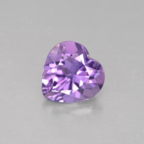 Ametista violeta natural 0,72ct, formato de coração, VS