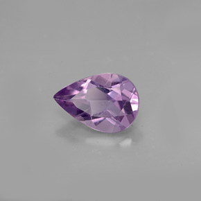 Ametista violeta natural 1,18ct, formato de pêra, VS