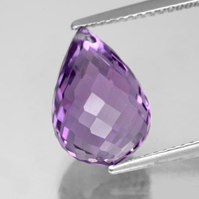 Ametista violeta natural 5,73ct, briolete, VVS