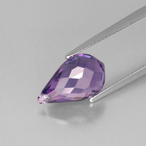 Ametista violeta natural 4,16ct, briolete, VVS