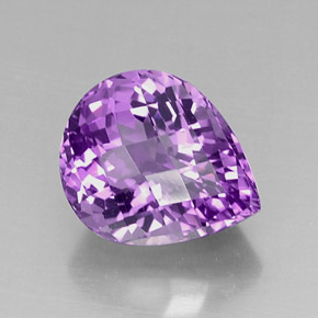 Ametista violeta natural 8,26ct, formato de pêra, VVS