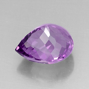 Ametista violeta natural 8,26ct, formato de pêra, VVS