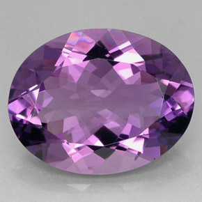 Ametista violeta natural 28,36ct, corte oval, IF