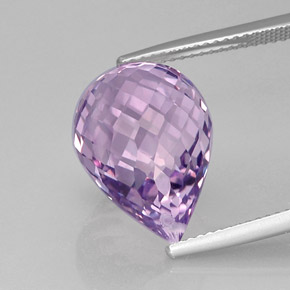 Ametista violeta natural 12,84ct, briolete, VVS