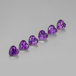 Pedras preciosas de ametista violeta natural de  ct, formato de coração, VVS-VS