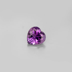 Ametista violeta natural 0,72ct, formato de coração, VS