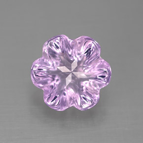 Ametista violeta natural 3,04ct, corte flor, transparente