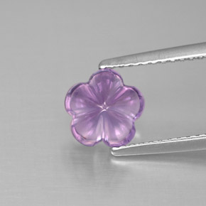 Ametista violeta natural 1,54ct, corte flor, transparente