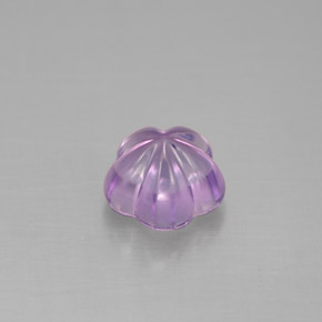 Ametista violeta natural 1,54ct, corte flor, transparente