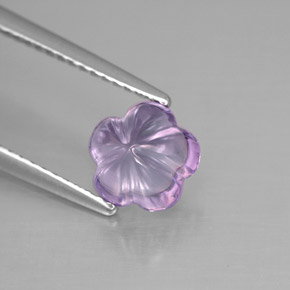 Ametista violeta natural 1,53ct, corte flor, transparente