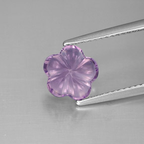 Ametista violeta natural 1,93ct, corte flor, transparente
