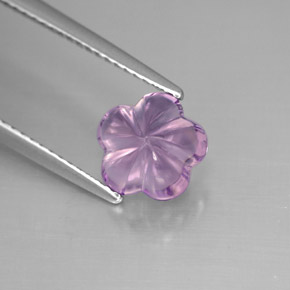 Ametista violeta natural 1,93ct, corte flor, transparente